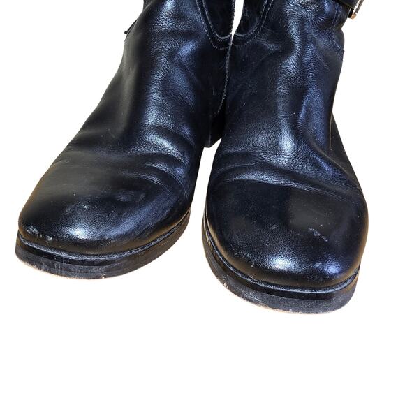 Michael Kors Womens Stockard Two Toned Riding Boots Leather Black Luggage Sz 8.5 - Picture 7 of 8